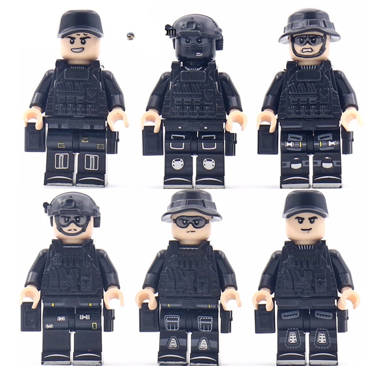 COMBO 6 Lính Đặc Nhiệm Swat Mẫu Mới Siêu Đẹp NO.343 - Phụ Kiện MOC Army