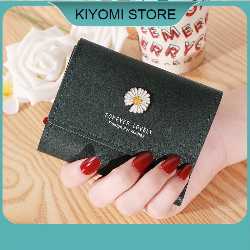 Ví nữ ngắn khắc chữ hình ảnh đẹp cầm tay mini nhỏ gọn bỏ túi nhiều ngăn dễ thương đựng tiền giá rẻ KIYOMI STORE