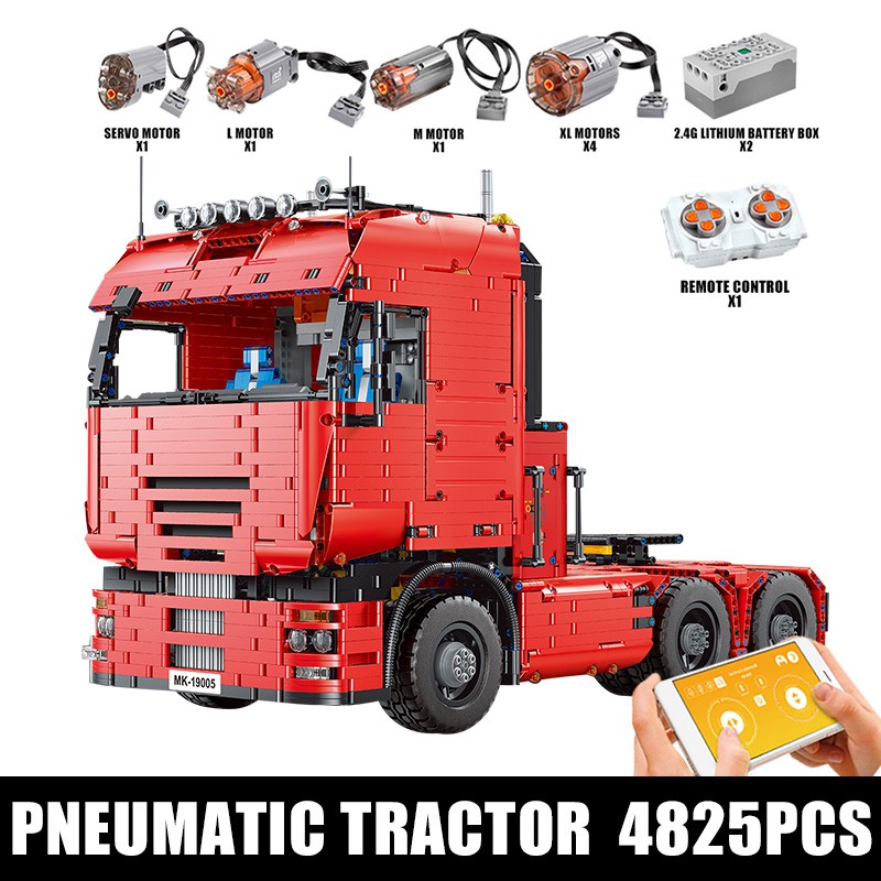 Đồ chơi Lắp ráp Mô hình siêu xe MOULD KING 19005 Car Toys The Motorized Tractor Truck and Trailer Model MOC-2475