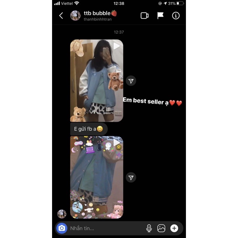 [Có clip áo] Áo bomber- Áo bóng chày màu xanh ngọc- đen trắng chữ R shop jum.closet | BigBuy360 - bigbuy360.vn