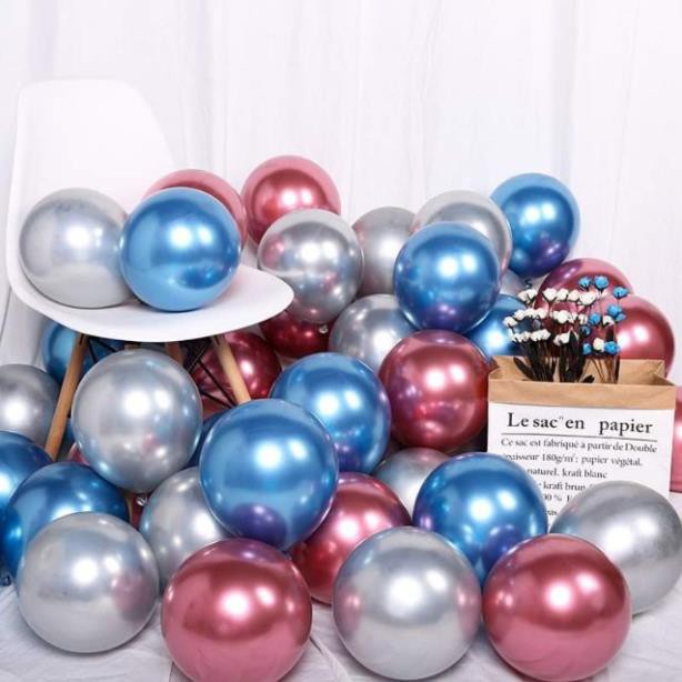 Set 10 bóng siêu nhũ-Crom 10 inch màu chuẩn đẹp trang trí sinh nhật, tiệc cưới, sự kiện, khai trương