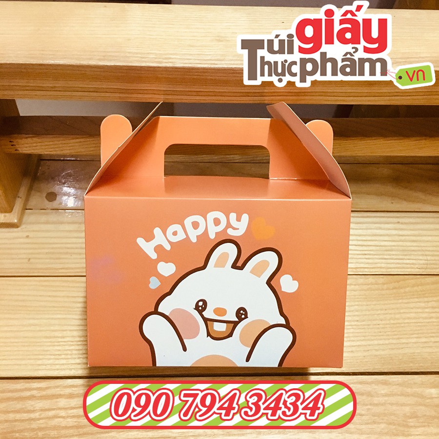 150 Hộp Thực Phẩm Có Quai (Ivory - in sẵn)