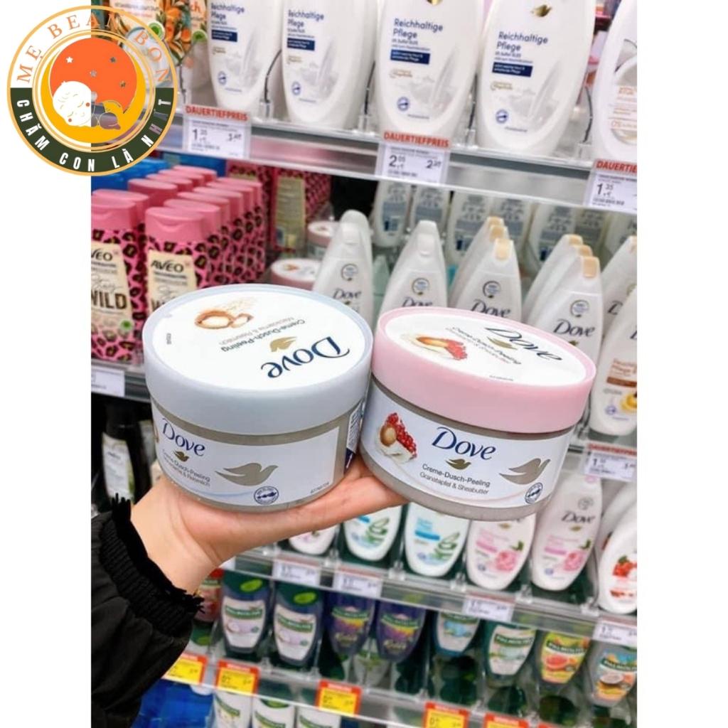 Tẩy Tế Bào Chết Body Dove, Tẩy Da Chết Body Dove Toàn Thân Exfoliating Body Polish Bản Đức Macca Và Sữa Gạo Hộp 225 ml