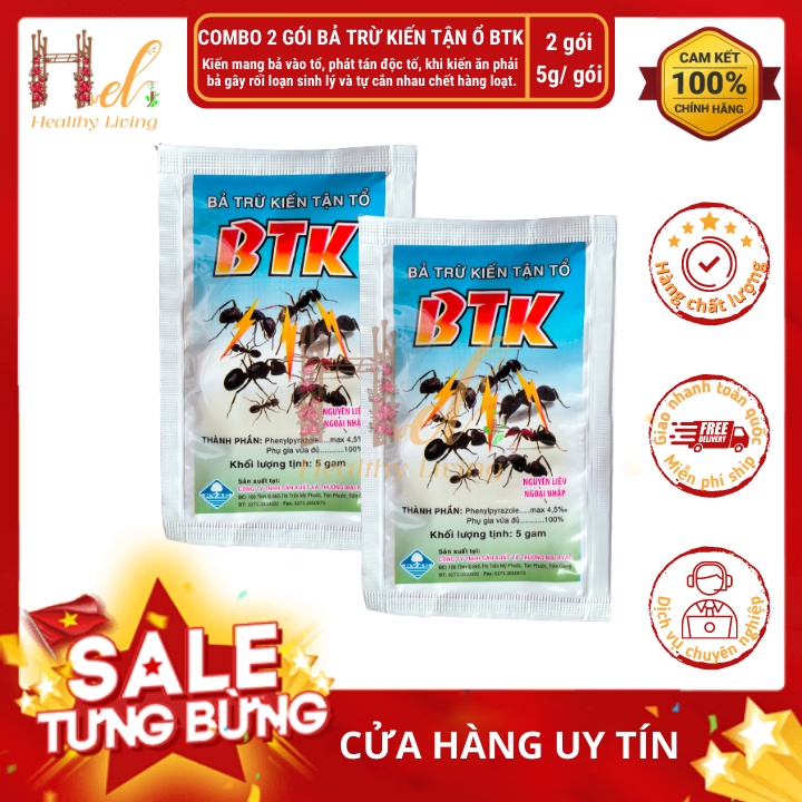 [COMBO 2 GÓI] Thuốc Diệt Kiến, Bả Trừ Kiến Tận Tổ BTK Giúp Tránh Kiến Công Hạt Rau Hạt Hoa Khi Trồng Rau, Hoa