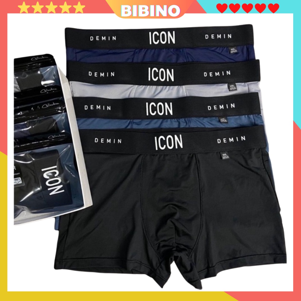 Quần sịp đùi nam thun lạnh cao cấp ICON form rộng vải thun cotton mềm mịn thông hơi thoáng mát co dãn thỏa mái BIBINO