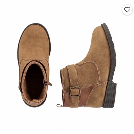 Boot da lộn đính quai nâu nhạt