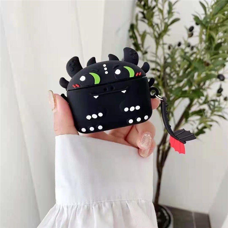 Vỏ Bảo Vệ Hộp Sạc Tai Nghe Bluetooth Huawei Freebuds Pro 2 Bằng Silicon Hình Khủng Long Có Móc Treo Chống Bụi Tiện Dụng