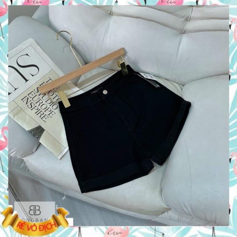 Quần sooc jeans trơn gập gấu nhiều màu cạp cao siêu đẹp hothit