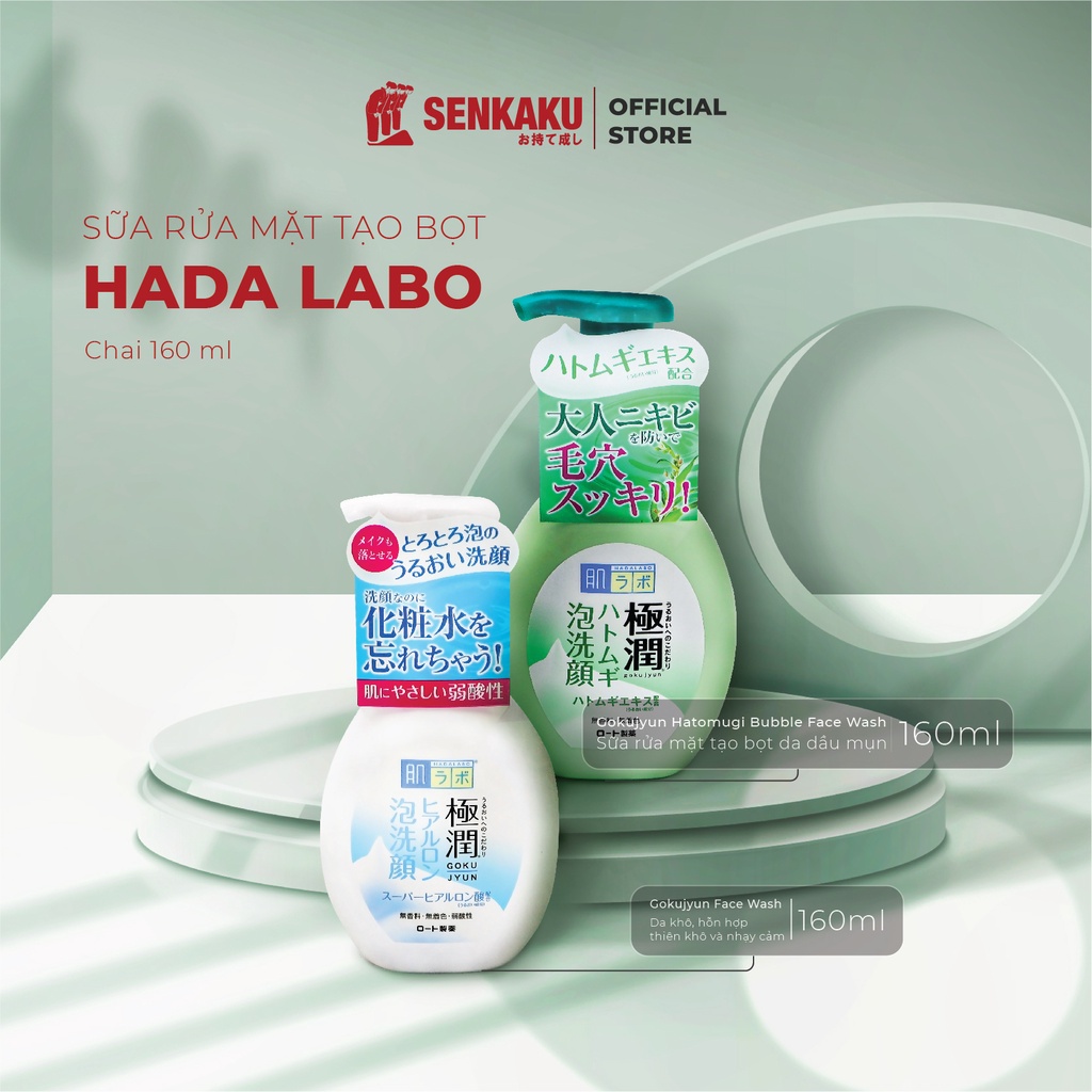 Sữa rửa mặt Hada Labo tạo bọt Nhật Bản cho da mụn kiềm dầu dưỡng ẩm 160ml | BigBuy360 - bigbuy360.vn