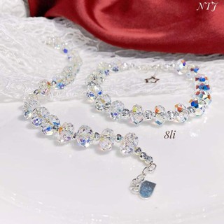 Lắc tay pha lê bạc 8li