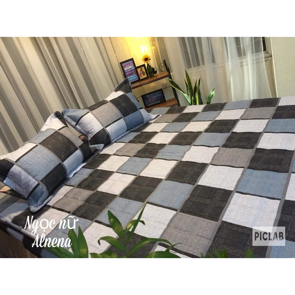 Bộ Ga chun vỏ gối chất cotton 100% siêu đẹp (Đủ cỡ từ 1m2 đến 2m2)