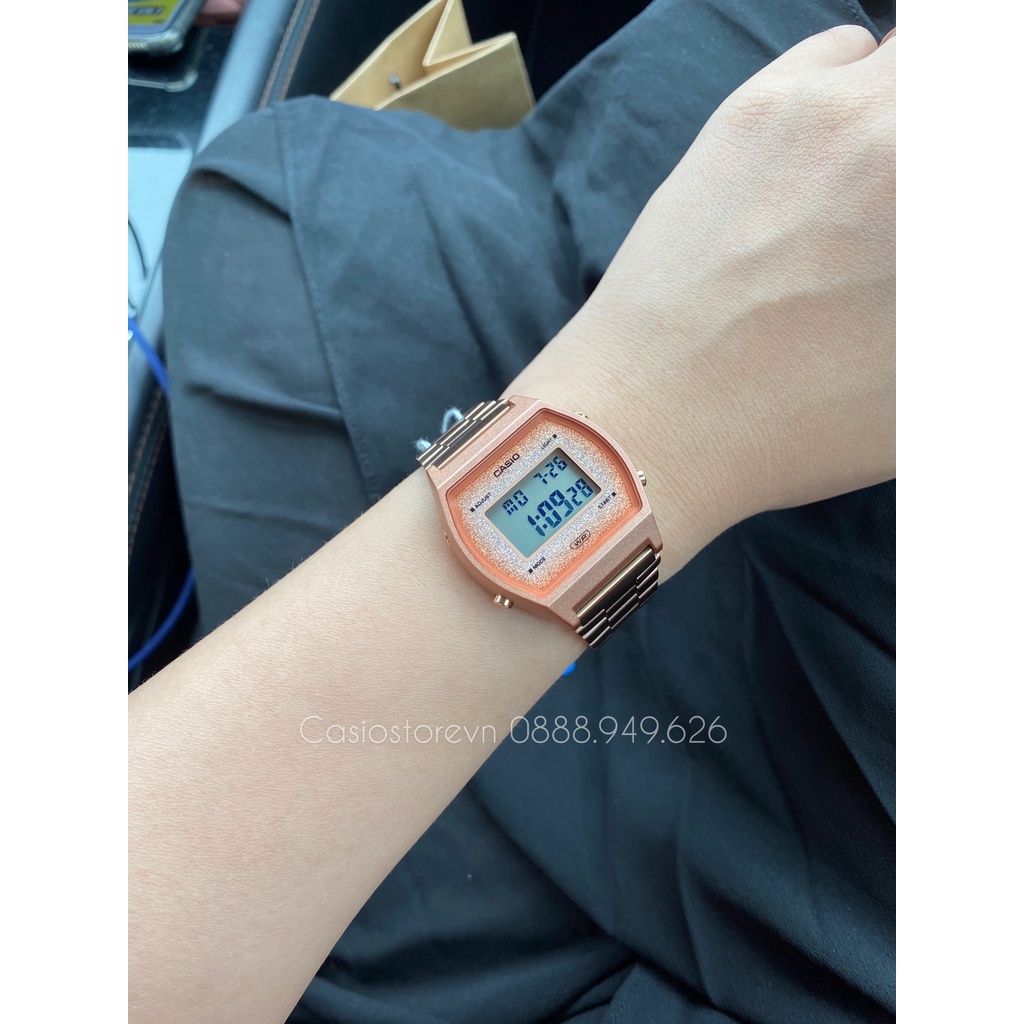 Đồng hồ Nữ Casio B640WCG-5DF, đồng hồ chính hãng, hồng nhũ lấp lánh
