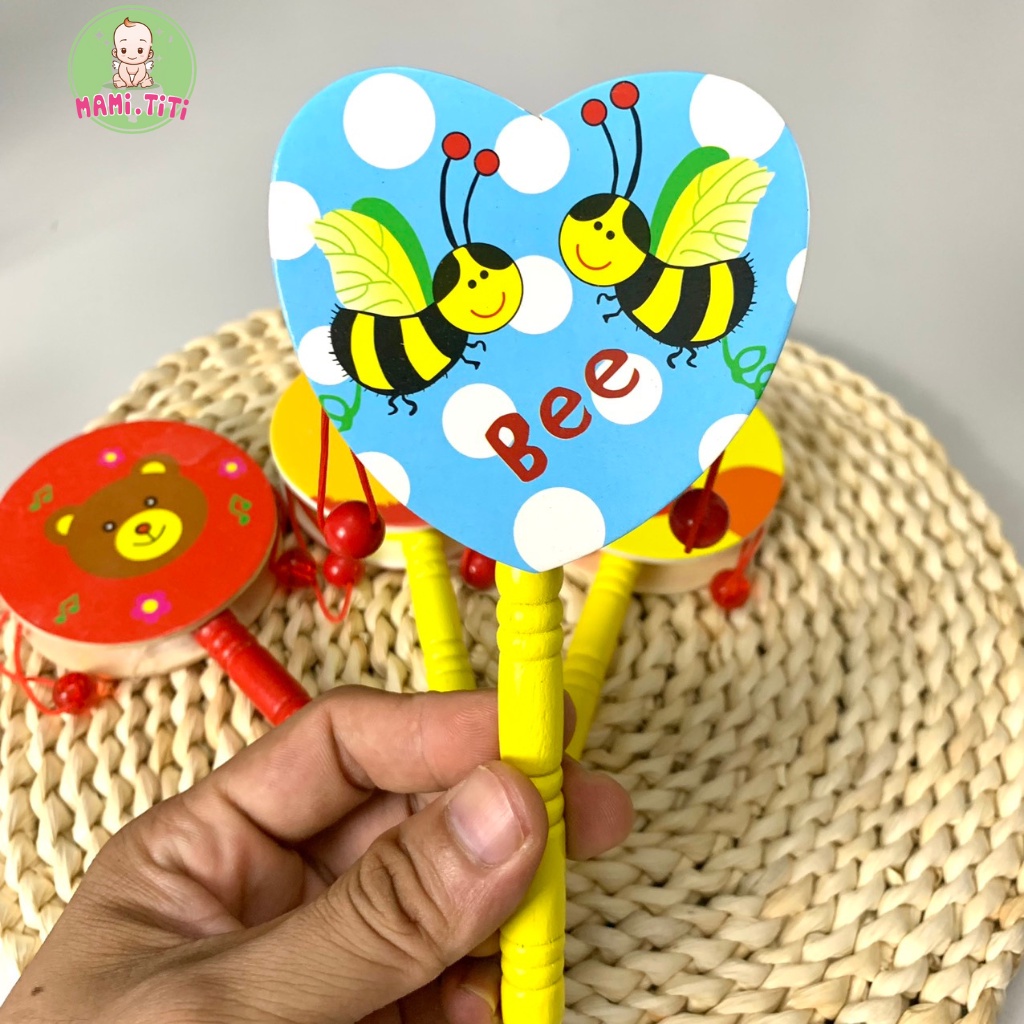 Trống cho bé hình con vật phát ra âm thanh kích thích thính giác cho bé [ Chât Liệu Gỗ An Toàn ] HÀNG VIỆT NAM