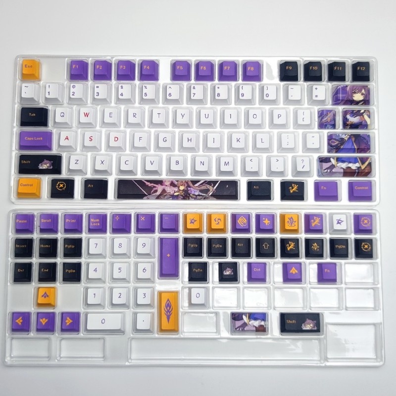 Keqing Keycap Cherry Profile Genshin Impact Chủ đề Keycaps Anime PBT Thuốc nhuộm thăng hoa Bàn phím cơ Keycaps 128 Phím