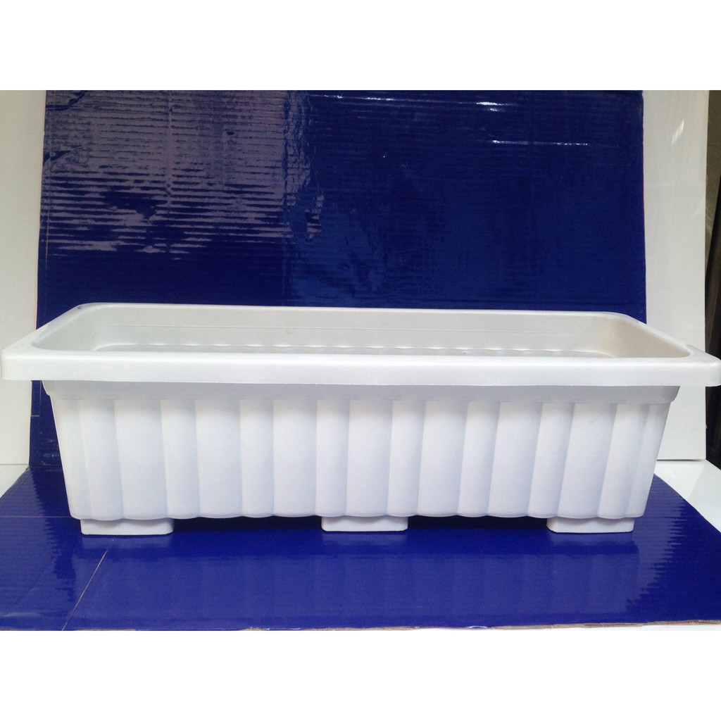Chậu nhựa dài trồng hoa, rau sạch thông minh dài 63 cm vừa khung sắt treo ban công dày dặn, bền đẹp