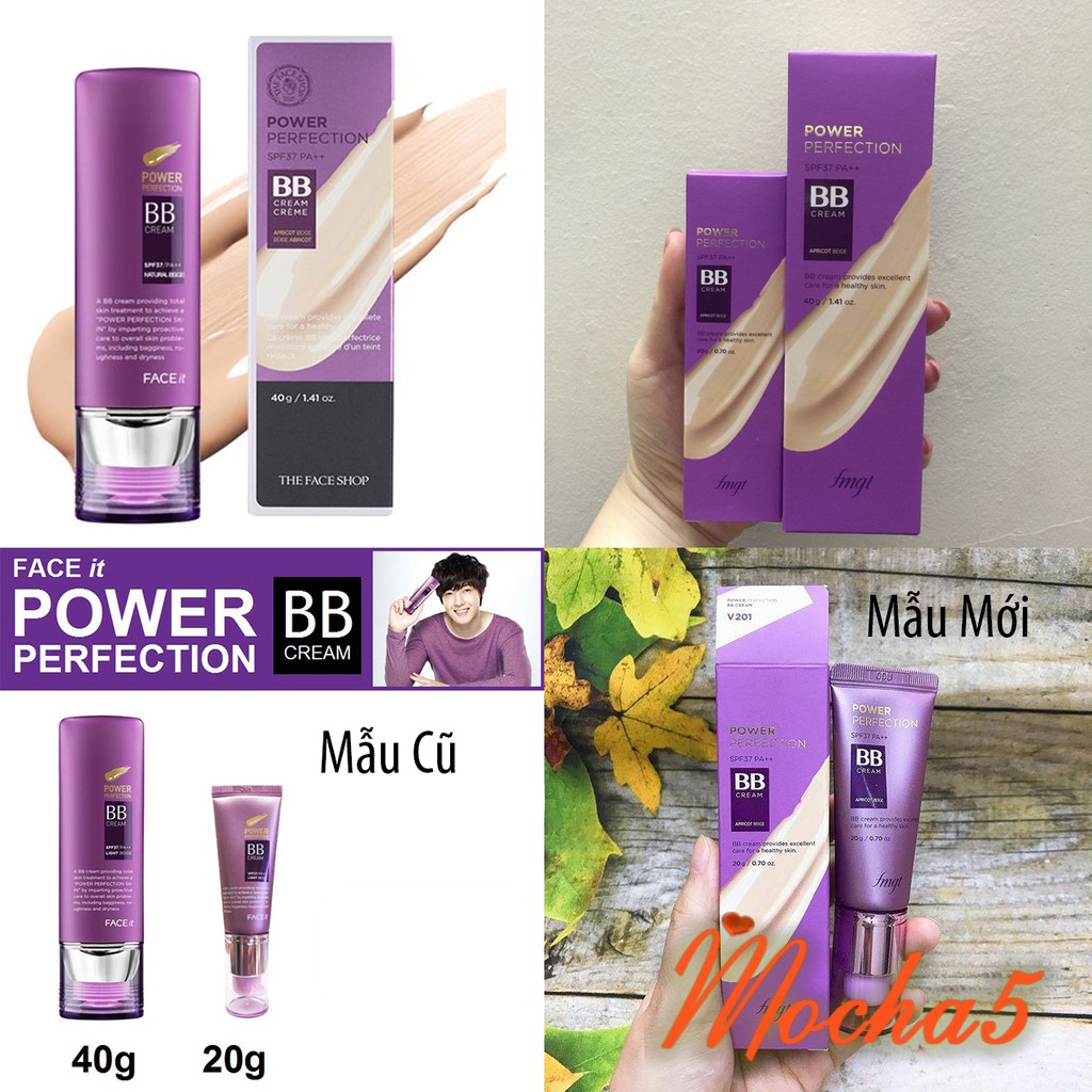 Kem nền trang điểm The Face Shop BB Cream Face it Power Perfection BB tím TFS 20-40g | BigBuy360 - bigbuy360.vn
