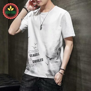 JNT Áo thun nam, áo phông nam tay ngắn cổ tròn chất thun cotton co giãn 4 chiều hình chim alex cool