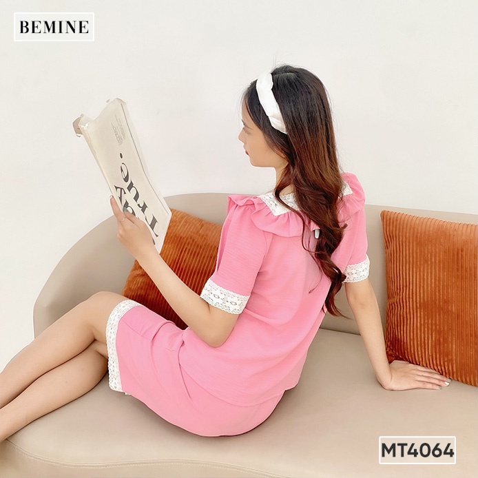 Set bộ lửng cổ bèo phối ren BEMINE MT4064HONG