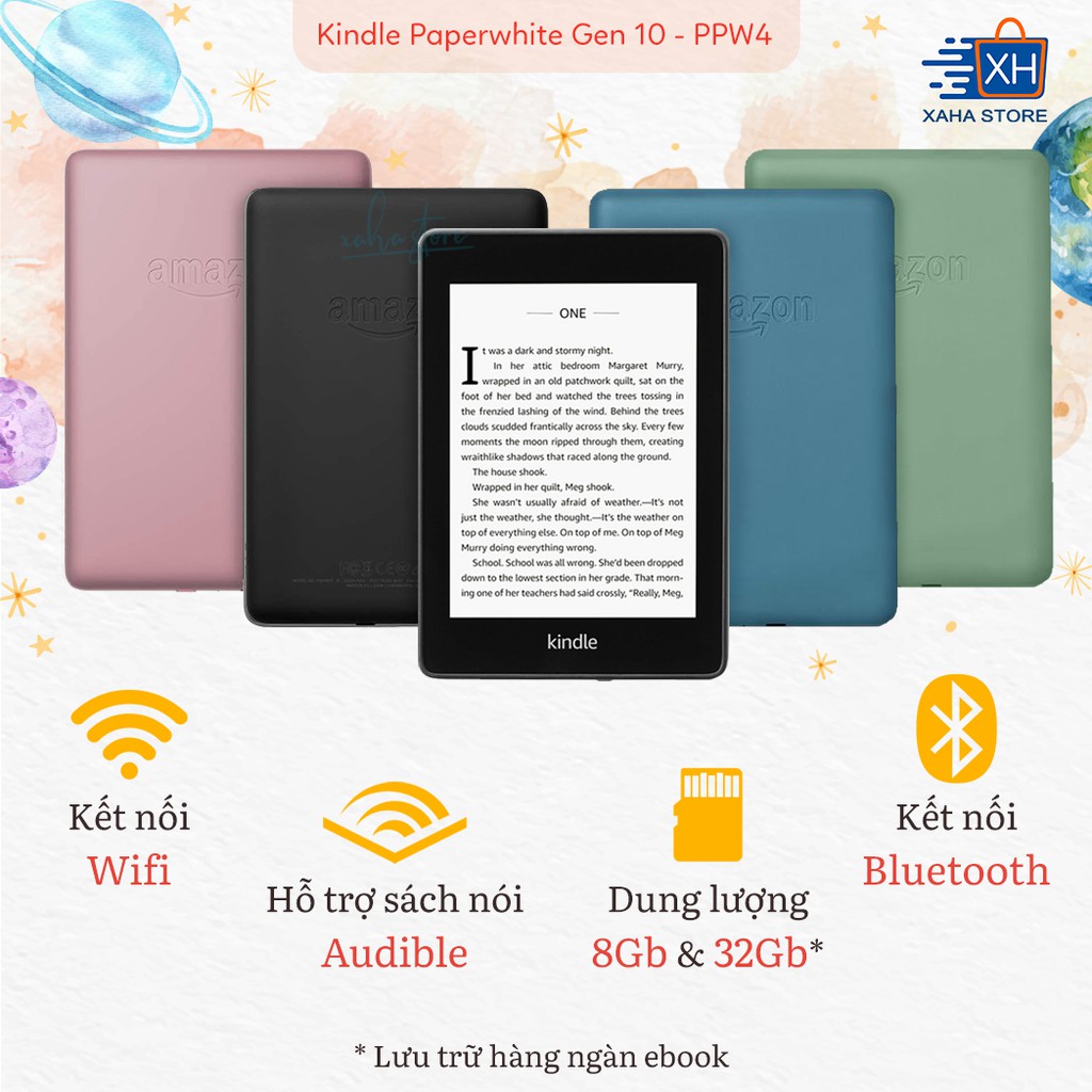 NEW 100% - SEAL - Máy đọc sách Amazon Kindle Paperwhite 4 (thế hệ thứ 10 - 8/32GB) - Kèm phụ kiện giá sốc