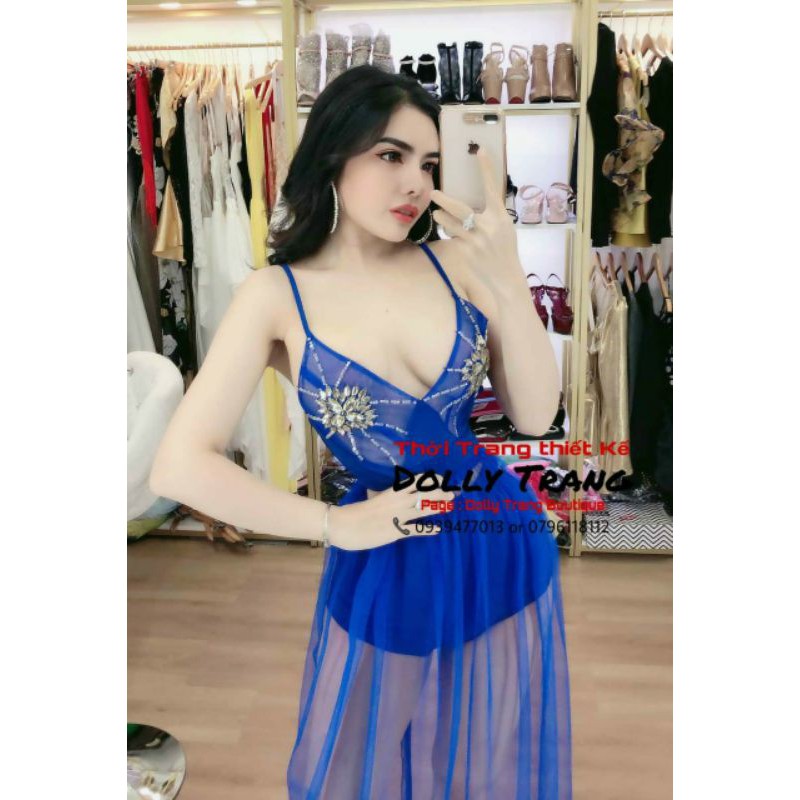 Đầm maxi 2 dây kết đá sexy