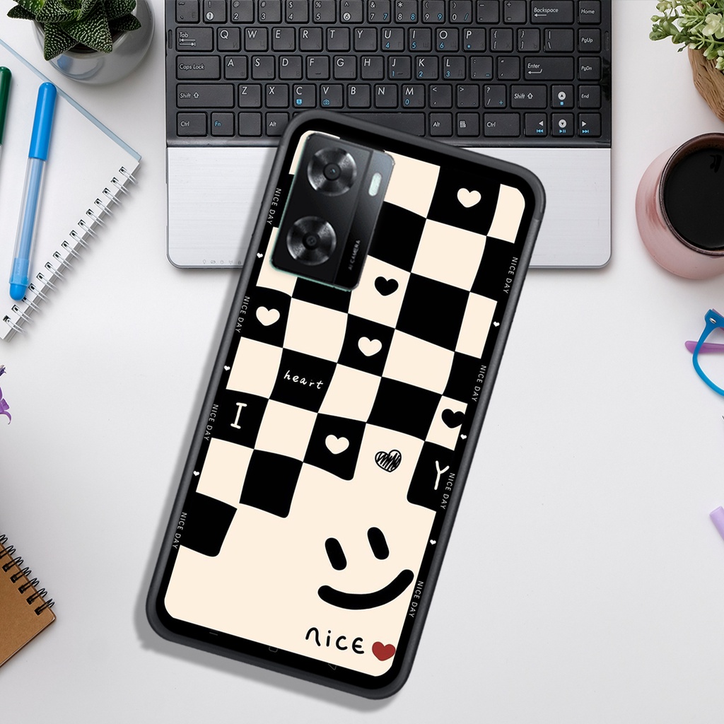 Ốp Lưng OPPO A57 4G (2022)   , In Hình &quot;Black Heart&quot; Phong Cách Đẹp.