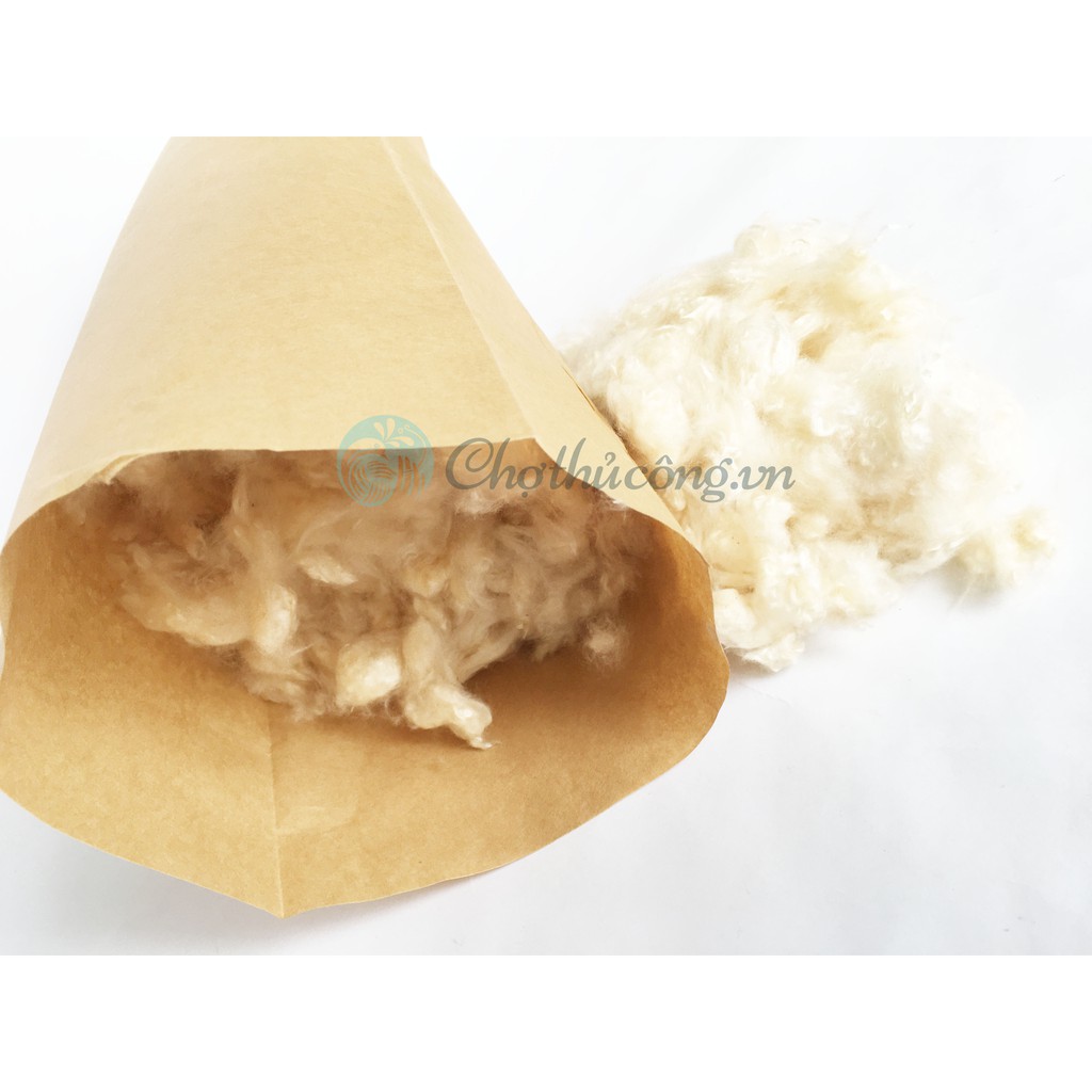 Bông Gòn Tự Nhiên Organic Dùng Nhồi Gối, Thú Bông Cho Bé (200Gr)