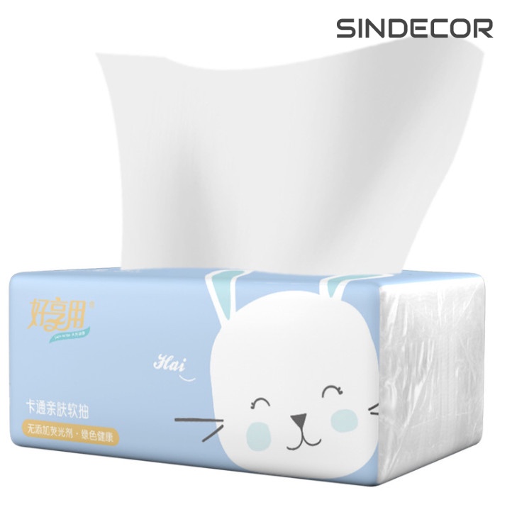 Giấy ăn thỏ con, giấy ăn gấu trắng dễ thương, khăn giấy ăn cao cấp siêu dai sindecor