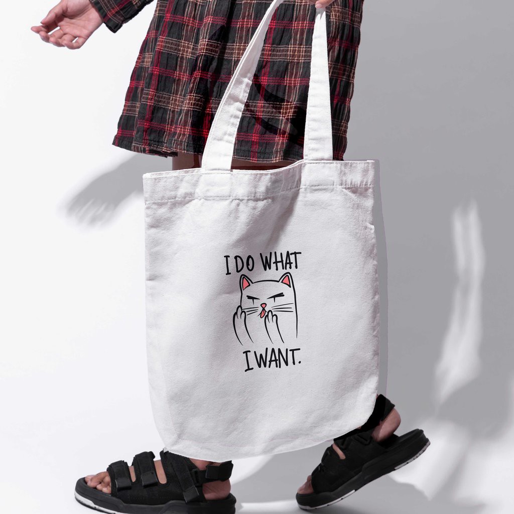 Túi vải tote bag của Chodole chất liệu túi canvas vải bố đẹp in hình độc đáo thú cưng Cat Lovers - I do what i want