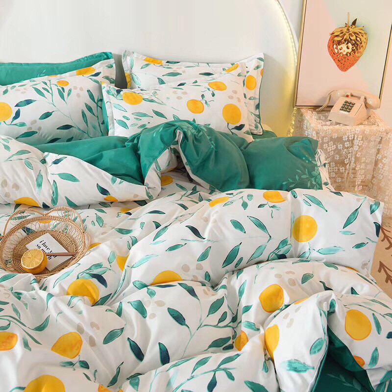 Bộ Chăn ga gối cotton Bo Decor drap ga giương qua cam phong cách trẻ tu nhien kích thước