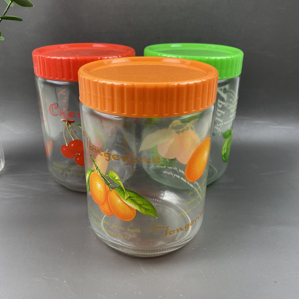 Hũ Thuỷ Tinh Tròn Bông Cao Cấp 1L2 Dùng Đựng Thực Phẩm, Gia Vị