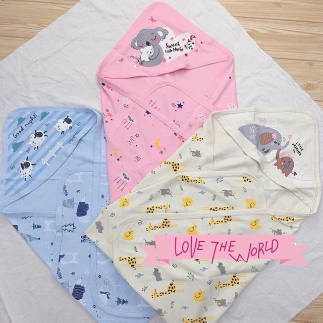 Choàng ủ cotton Mipbi cho bé sơ si h