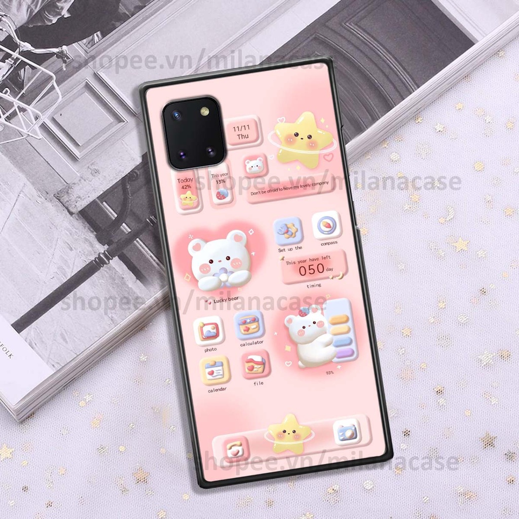 Ốp Samsung Note 10 Lite hình đồng hồ icon gấu mèo cute cực dễ thương ngộ nghĩnh