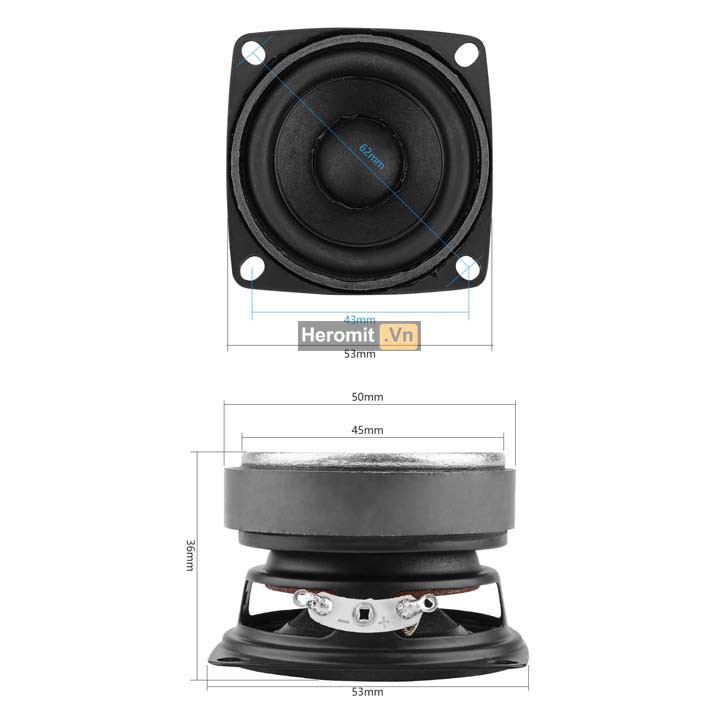 1 Đôi Loa toàn dải 2inch 10W 3R  từ thép lớn