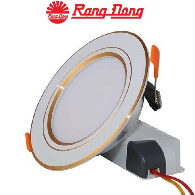 " CHÍNH HÃNG" Đèn LED Downlight âm trần 9W Rạng Đông AT10L 110/9W, Vỏ nhôm đúc (Viền vàng)