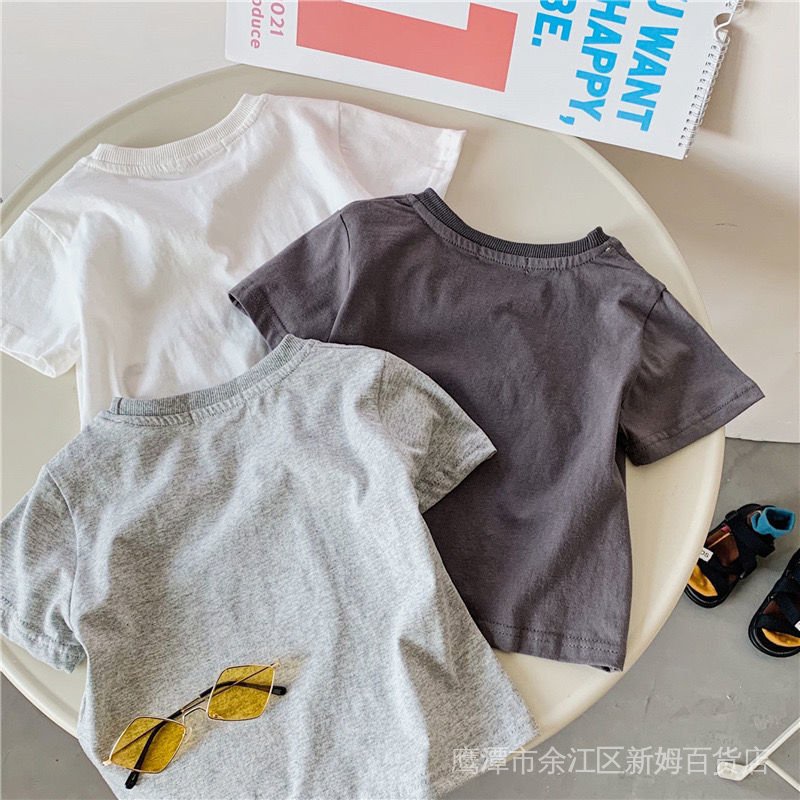 Áo Thun Tay Ngắn 100% Cotton Siêu Mềm Thêu Họa Tiết Hoạt Hình Thời Trang Mùa Hè Cho Bé Trai Và Gái