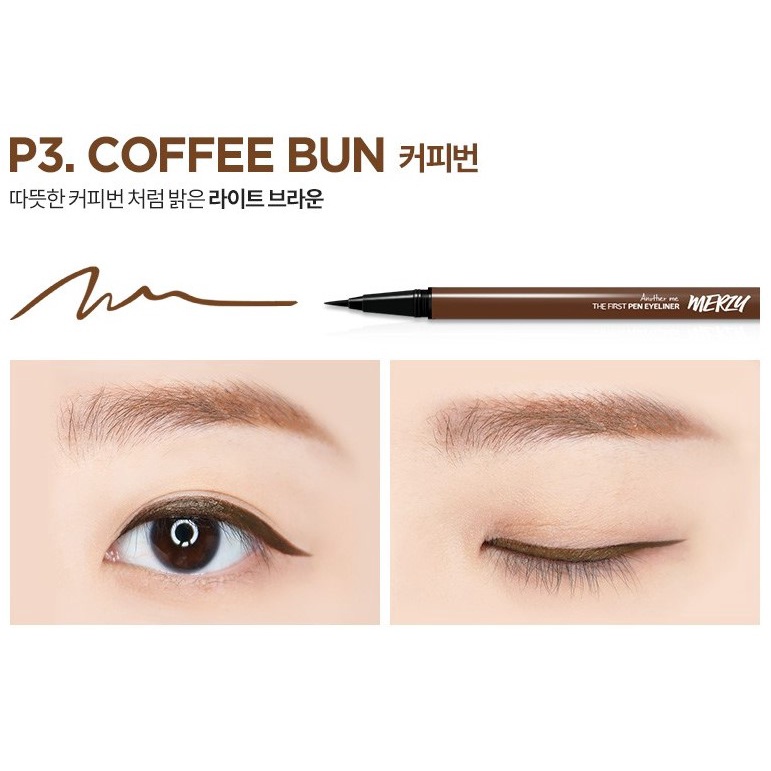 Bút kẻ mắt nước lâu trôi, không lem Merzy the First Pen Eye Liner 0.5g