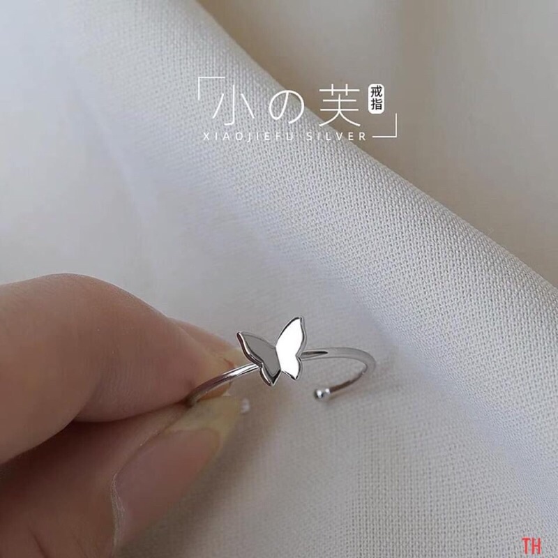 NHẪN BƯỚM DÁNG HỞ BẠC TA CHO BẠN GÁI