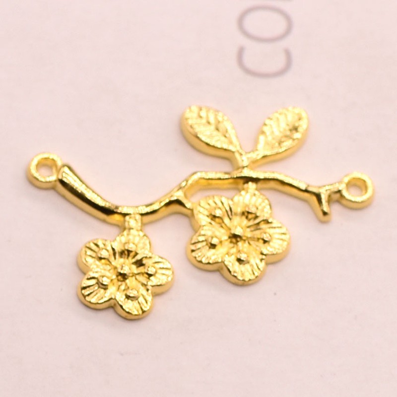 1 phiến đúc họa tiết hoa mai 18.5*30mm nguyên liệu làm trâm làm trang sức cổ trang cospaly cổ phục có màu KC