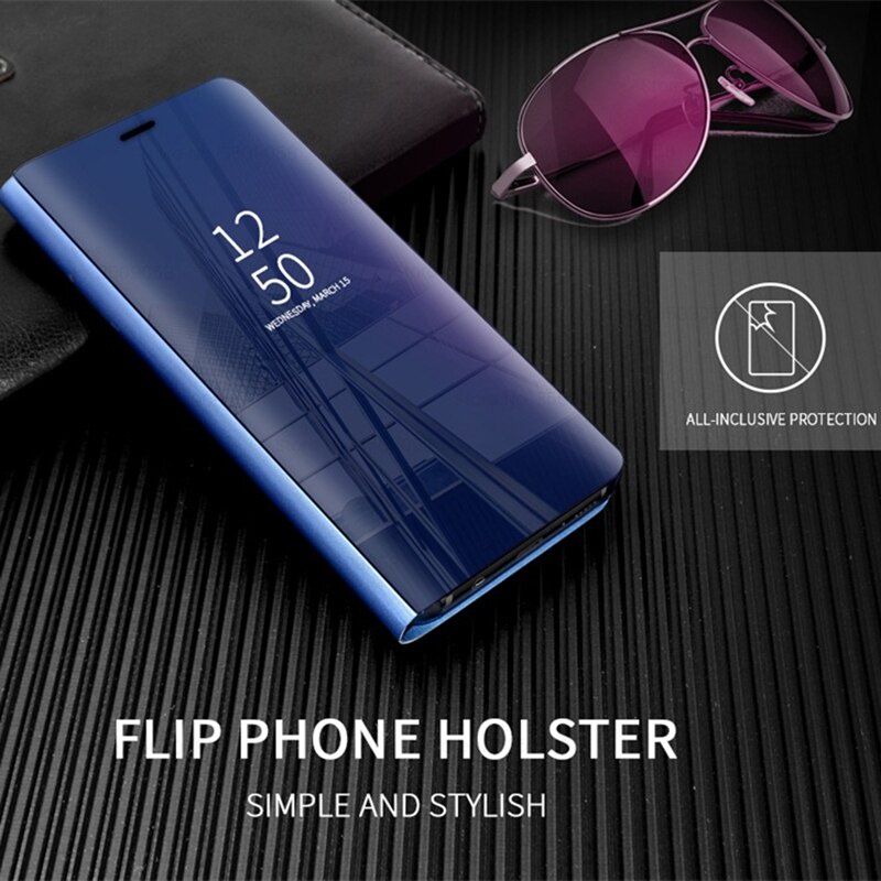 For Samsung Galaxy S23 Ultra Case Magnetic Stand Flip Case Sumung Glaxy S 23 S23Ultra S23+ 5G Shockproof Smart Mirror View Cover