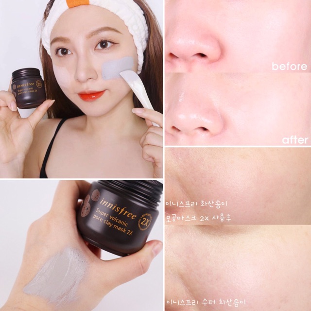 Mặt nạ đất sét Innisfree Super Volcanic Pore Clay Mask 2x