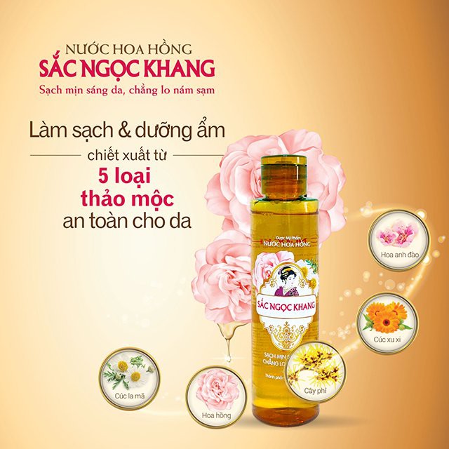 Combo Kem chống nắng Sắc Ngọc Khang 50g + Nước hoa hồng Sắc Ngọc Khang 145ml