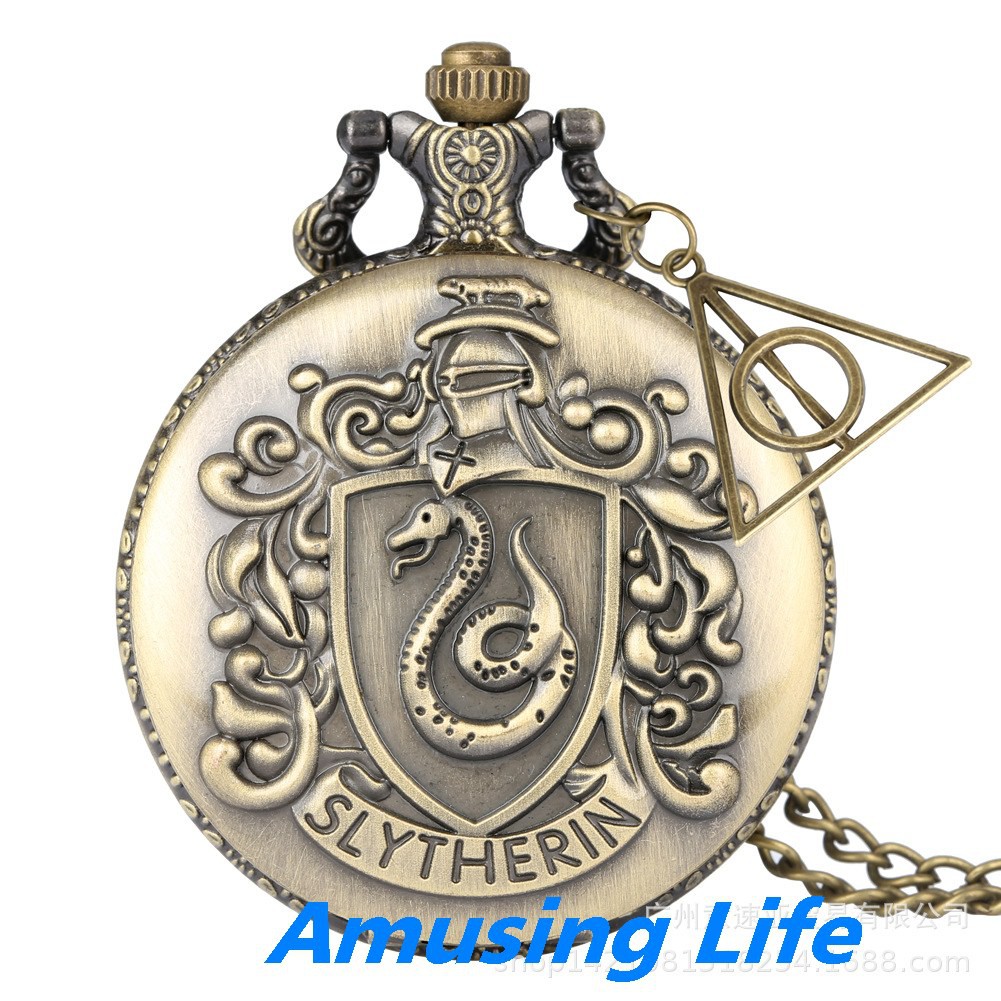 Quartz Pocket Watch Thương Mại Nước Ngoài Mới Nóng Lớn Đồng Hồ Cổ Điển Tinh Tế Harry Potter + Bảo Bối Tử Thần Phụ Kiện L