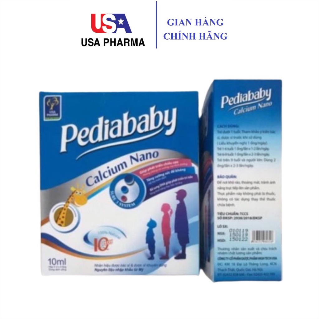 Pediababy calcium nano Bổ sung canxi giúp cải thiện mật độ canxi của xương, giúp xương răng chắc khỏe