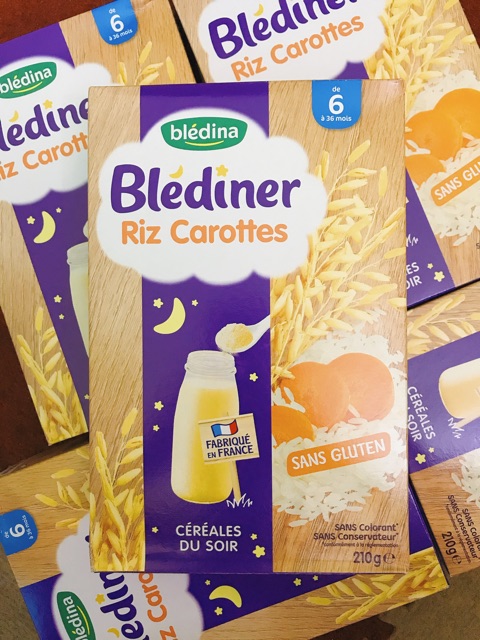 Bột lắc sữa Bledina 6 tháng hộp 210g vị Cà rốt date 2023