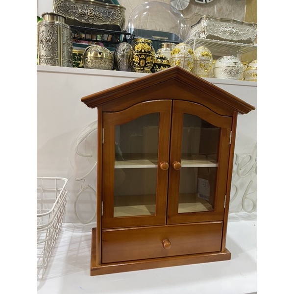 Tủ thuốc gỗ 2 cánh có hộc tủ bằng gỗ cao su tự nhiên. Hàng VN xuất khẩu