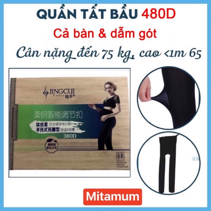 Quần tất bà bầu JINGCUI Dày Vừa mùa đông dẫm gót và cả bàn có chun rút