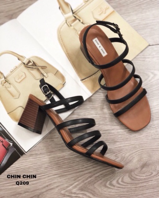 SANDAL BA QUAI MẢNH GÓT 6P CHIN CHIN