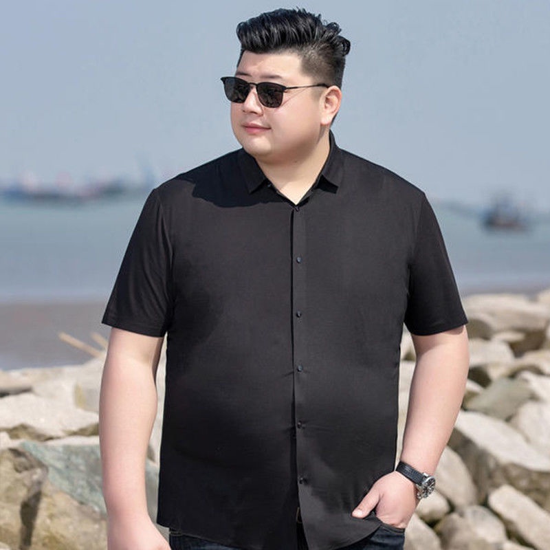 Áo Sơ Mi Tay Ngắn Màu Sắc Đơn Giản Có Size Lớn Cho Nam 100Kg