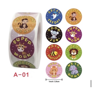 Cuộn 500 sticker lời khen tiếng anh A 01