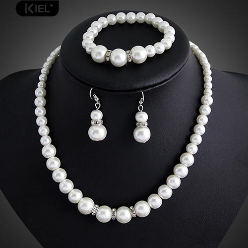 Bộ trang sức xỏ hạt ngọc trai giả bằng hợp kim cho nữ
